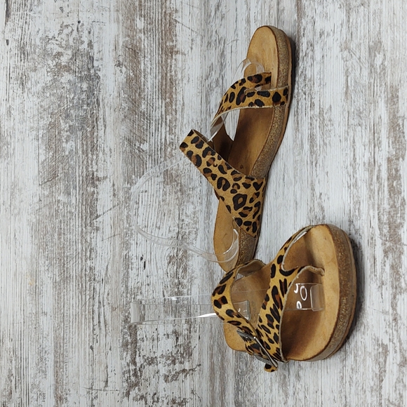 🟥Yokono Leopard Calf Hair Ibiza Thong Cork Sandal - Picture 8 of 16